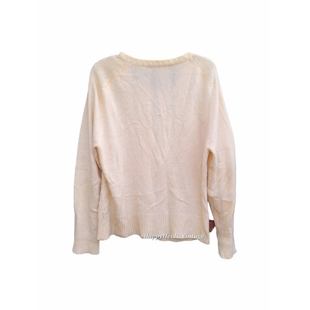 Vintage 80s Michael Simon Knit Beaded Glam Coquette‎ Cardigan Sweater Jacket